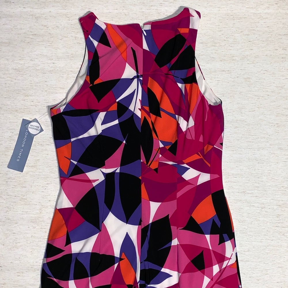 London Times Geo Print Sleeveless Dress - Picture 3 of 6